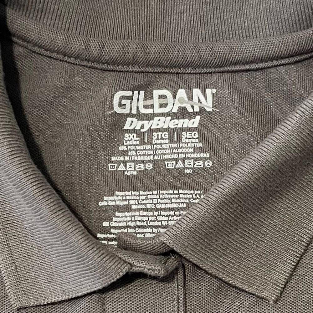 Gildan Gray Fitted Polo Button Down - Picture 3 of 4